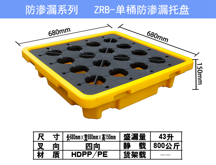 单桶防渗漏托盘参数图